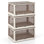 3 Pack Stackable Storage Bins With Lids 54 Gallon Collapsible Plastic Container Box