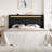 Modern Upholstered Bed Frame With RGB LED Lights, Charging Station & Geometric Wingback Headboard-523539472-523539500