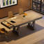 Table de salle à manger rectangulaire de 71 pouces avec deux tiroirs, table de cuisine en bois avec grand plateau et structure robuste, grande table de salle à manger pour 6 à 8 personnes avec double piédestal, pour la salle à manger, le bureau-729155672