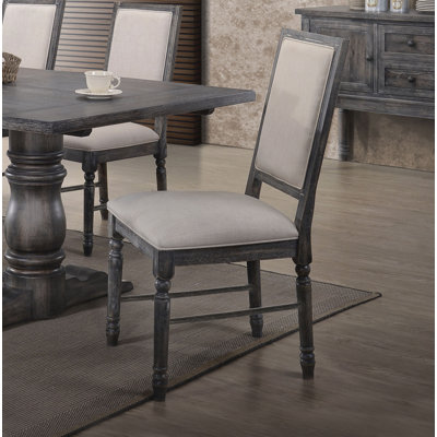 Rollo Upholstered Side Chair in Cream and Weathered Gray (Set of 2)