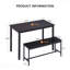 Ensemble de table de salle à manger: table de bar avec 2 bancs de salle à manger, table de comptoir de cuisine, coin repas de style industriel-529633848