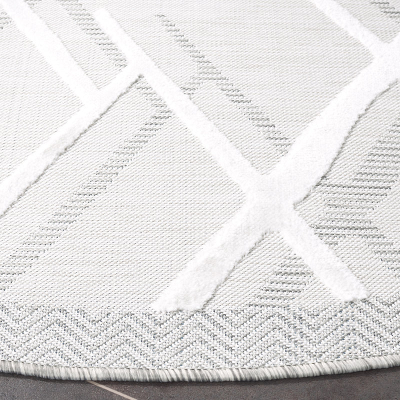 Kenenth Performance Geometric Indoor/Outdoor Area Rug, Round 6'5"