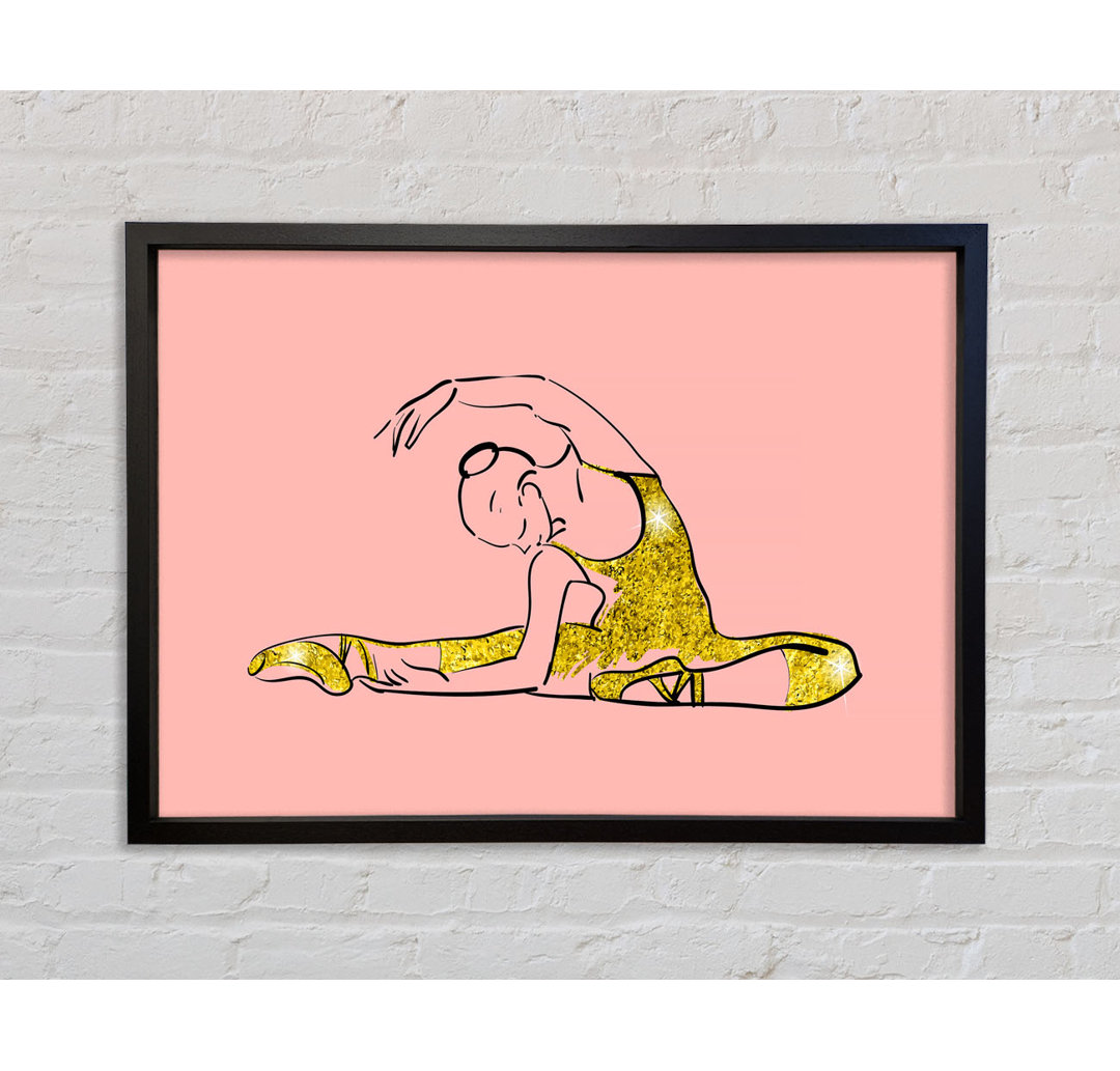 Golden Pink Ballerina 4 - Einzelner Bilderrahmen Kunstdrucke auf Leinwand