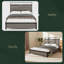 Structure de lit plateforme en bois avec tête de lit à DEL avec rangement et 2 ports USB, aucun bruit, aucun matelas à ressorts requis et outils d'assemblage simples, grand rangement sous le lit-1792623947