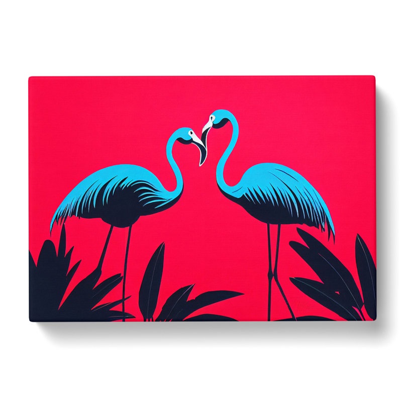Enlivening Flamingos - Wrapped Canvas, 35cm H x 50cm W x 3cm D