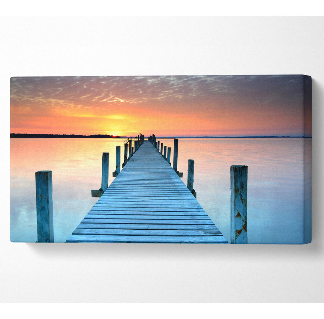 Peaceful Boardwalk Skies Wide Canvas Print