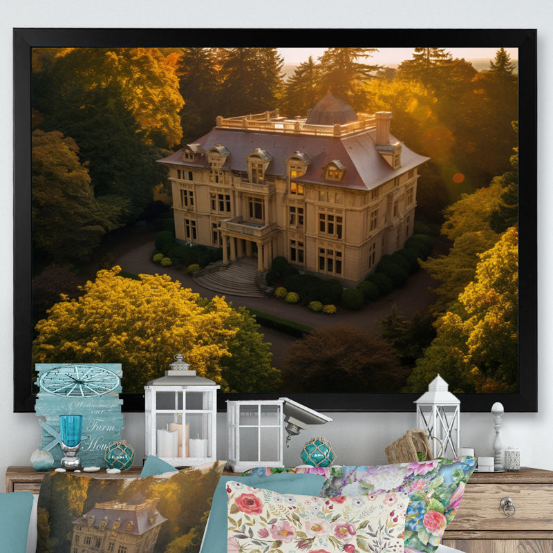 Oregon Pittock Mansion Sunrise I - Oregon, impressions sur toile, Cadre photo noir, H 34 po x l 44 po x P 1,5 po