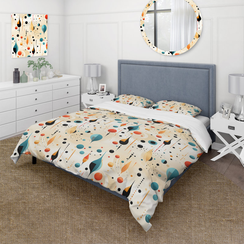 Literie à motif tribal à pois V, Housse de couette pour très grand lit et 2 très