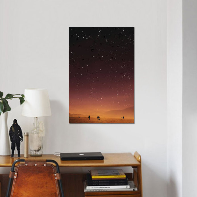« star series : planet walk », reproduction d’impression sur toile tendue, H 60 po x l 40po x P 1,5 po, Toile avec cadre noir