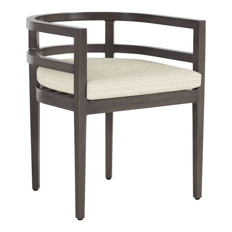 Santa Barbara Aluminum Patio Dining Armchair with Cushion, No Welt, Paper Sky