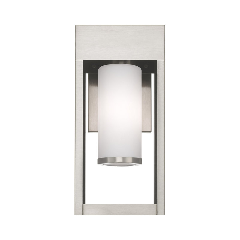 Plafonnier encastré d'extérieur Saramarie, H 13,625 po x l 6,25 po x P 5,625 po, Nickel brossé