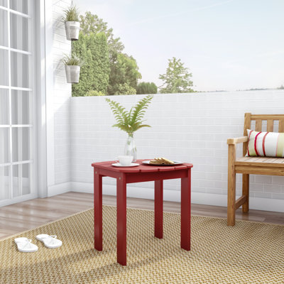 Langport Rectangular Acacia Solid Wood Outdoor Side Table , 18.11 " W 18.5 " D