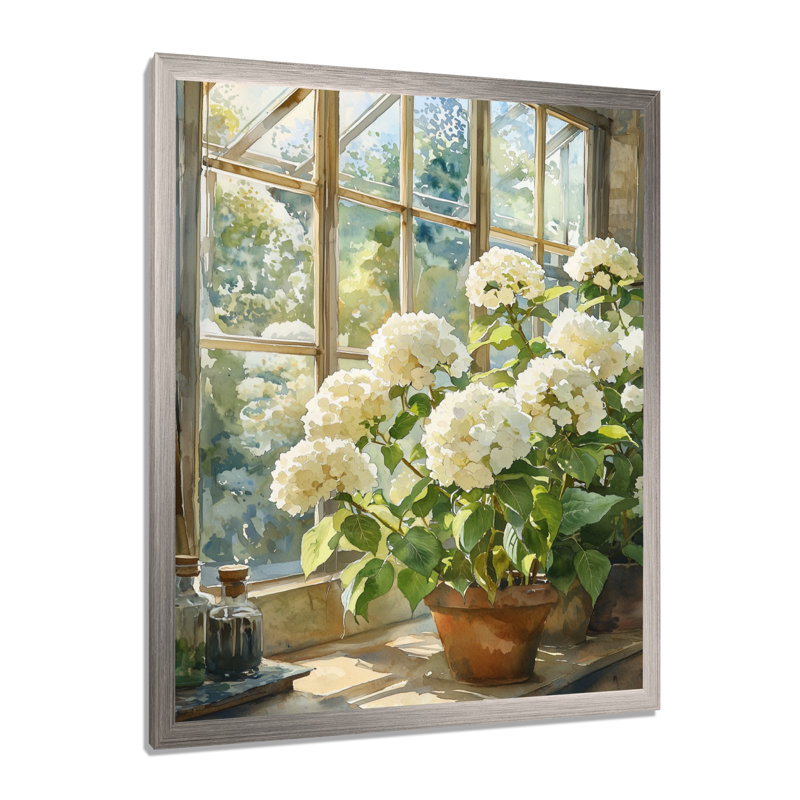 Henrickson - Floral Canvas Art Print, H 32 po x l 16 po, Argent argent, Reproduction encadrée d'une seule photo