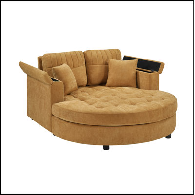 Chaise longue incurvée avec siège capitonné et coussins amovibles