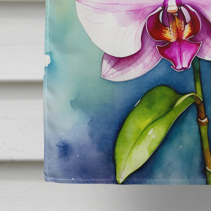 Cherry Blossoms House Flag, Phalaenopsis Orchids