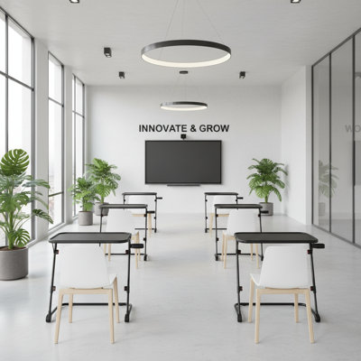 Ensemble de 10 tables pliantes réglables avec porte-gobelets Inbox Zero
