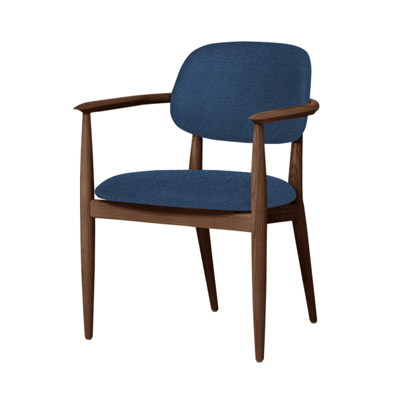 Slow Arm Chair, Natural Walnut, Steelcut Trio 124