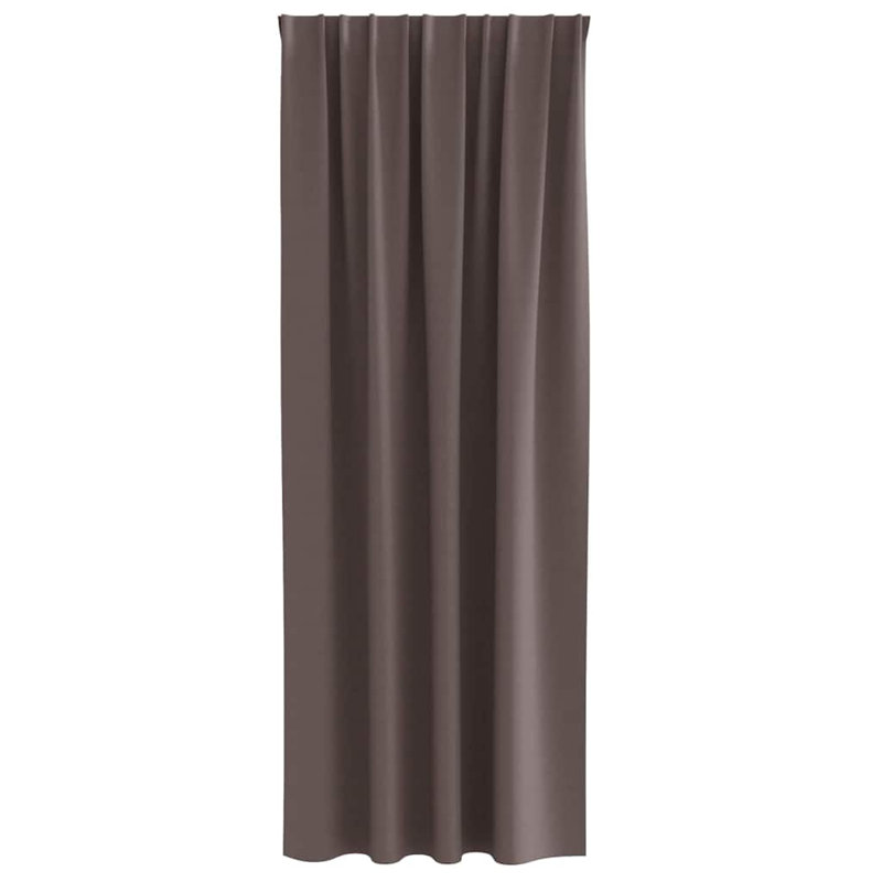 Blackout Curtain Pair, 260cm Width x 140cm Drop, Dark Brown