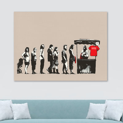 Banksy Destroy Capitalism 1 Piece Wrapped Canvas Wall Art