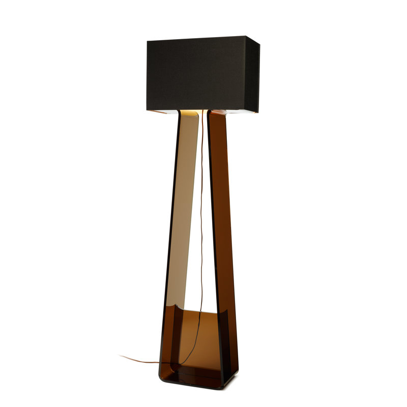 Tube Top Table Lamp, 14" H x 9.5" W x 4.5" D, Charcoal/Charcoal