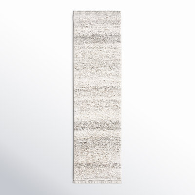 Wyly Light Gray Handmade Shag Wool Rug