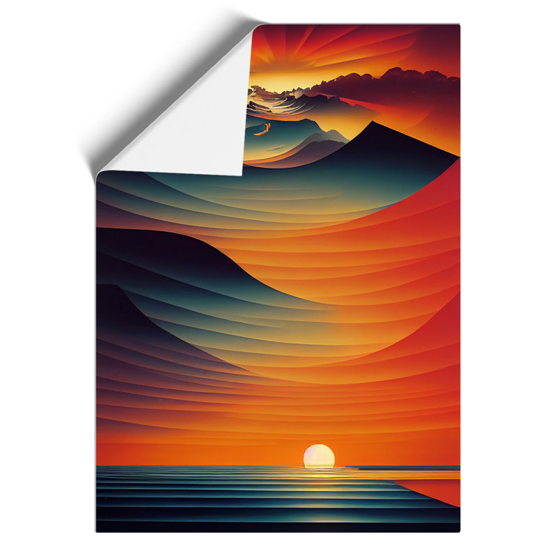 XV1022-3946X Showstopping Abstract Ocean Sunset - Print, No Matte, 42cm H x 29.7cm W, Paper