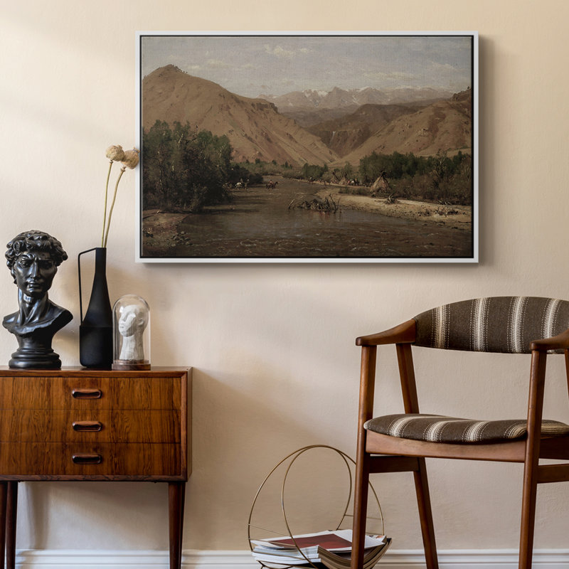 Paysage rétro - CC XXVI, H 27 po x l 41 po, Toile encadrée flottée blanche