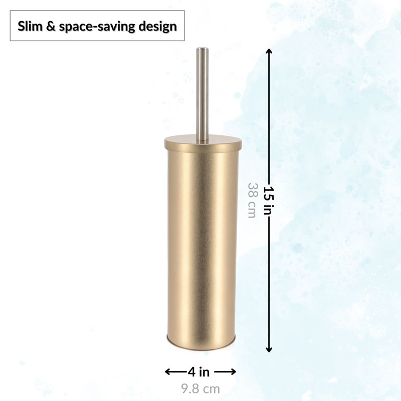 Ensemble de brosse à cuvette de toilette moderne en or brossé avec poignée en acier inoxydable