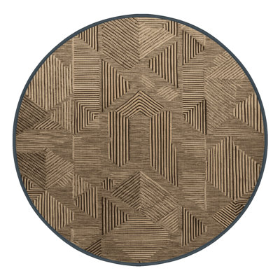 Machine Washable Art Deco Brown Area Rug