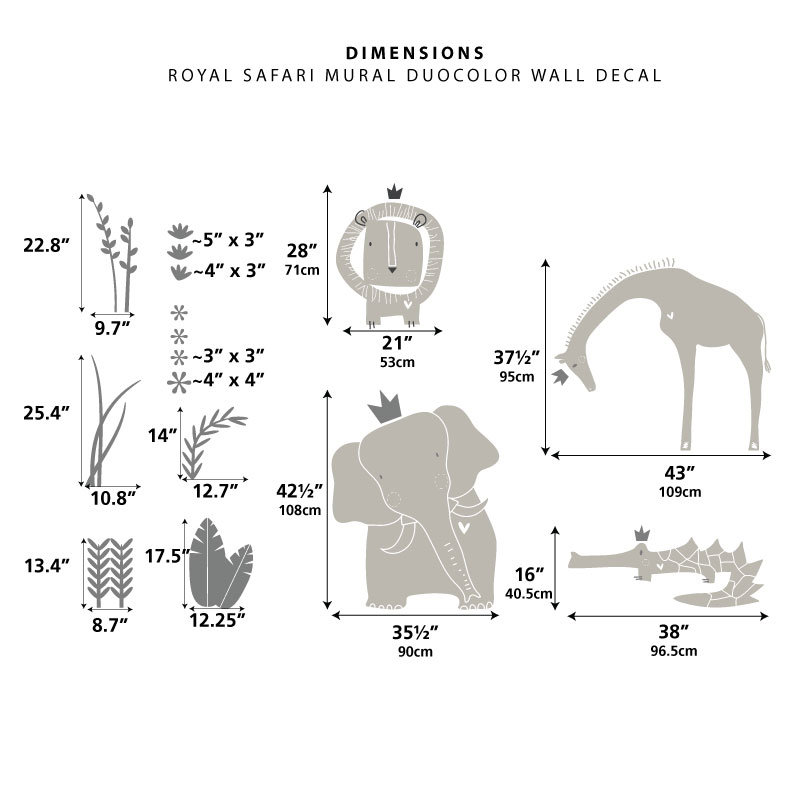 Décalcomanie murale Royal Safari, Argent / Gris anthracite