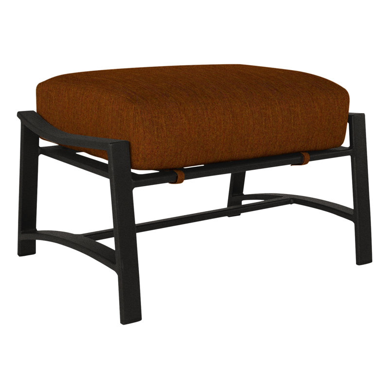 Avana Rectangle Outdoor Ottoman Patio Ottoman, Kindle Silk, Carbon Black