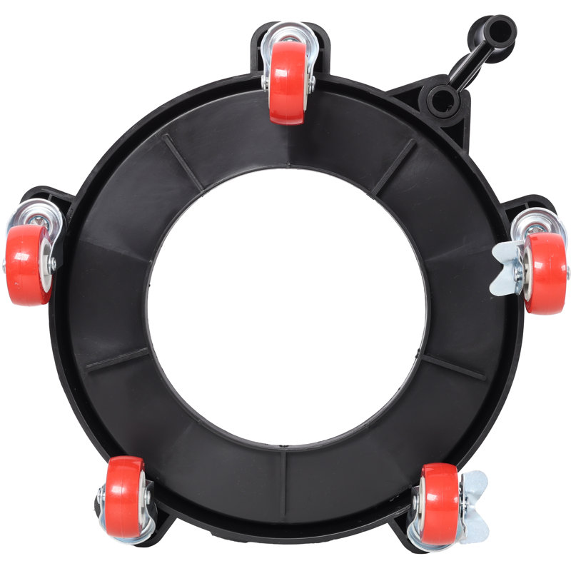 Rolling Bucket Dolly, 11.25"W x 11.25"D x 6.25"H, Plastic, 1 Piece, Black, 5 Swivel Casters with 250 Lb. Capacity for 5 Gallon Buckets