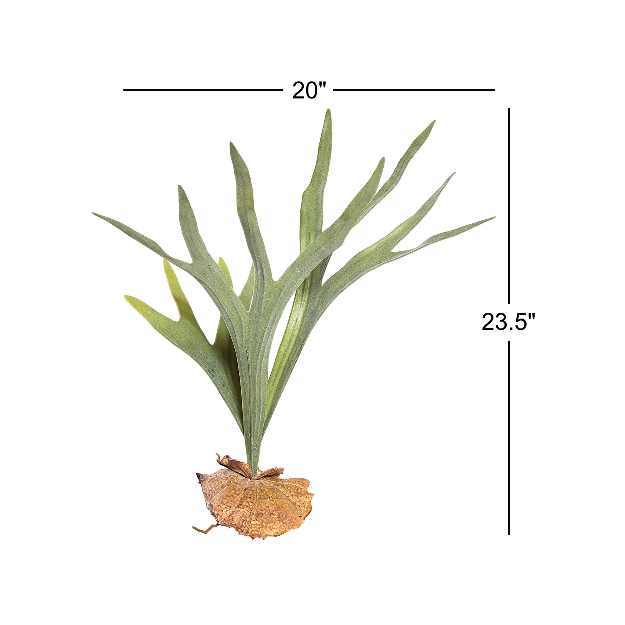 Artificial Staghorn Fern, 23.5" H x 20" W x 20" D