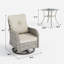 Ensemble de conversation pour patio 2 personnes avec chaises berçantes pivotantes et table en verre trempé-883765834