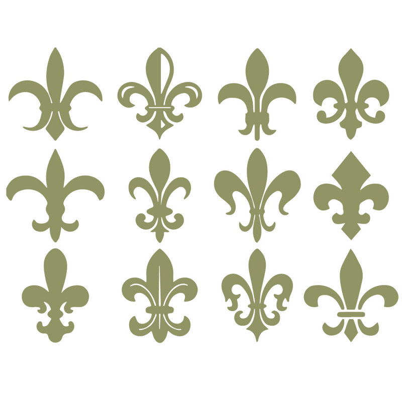 Décalcomanie murale motif fleur du lis, H 24 po x l 32 po x P 0,01 po, Olive