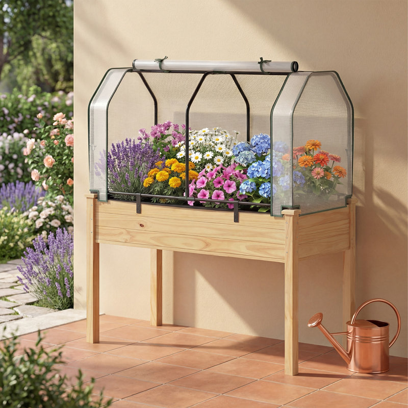 4.04' W x 1.87' D Mini Greenhouse, Beige