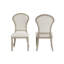 Ensemble de 2 chaises d'appoint Lyne, dossier en sablier, ivoire, taupe cerusé