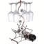 Support à vin et porte-verres à vin - peut contenir 4 bouteilles de vin et 6 verres - parfait pour la décoration de la cuisine et le support de rangement de la cuisine, l'organisation de la cuisine, le rangement élégant