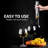 OVENTE Electric Wine Opener with Foil Cutter, Battery Operated and One Click Button, Automatic Bottle Corkscrew Remover for Home Entertaining, Kitchen Bar, Party and Holiday Season, Silver WO1381S