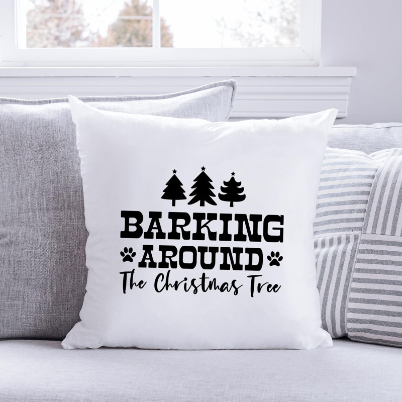 Coussin ChristmasDog_Noir-05, 16 po x 16 po
