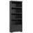 5 Tier Bookshelf,  Farmhouse Bookcase with 2 Doors - Open Display Storage Rack with Anti-Slip Design and Adjustable Shelves-995845734-995845735