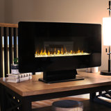 Einya Curved Face Tabletop Electric Indoor Fireplace, Black
