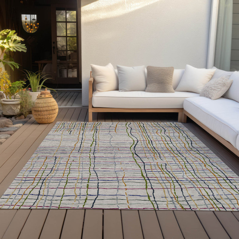 Tapis intérieur / extérieur lavable Calista , 9 pi x 12 pi