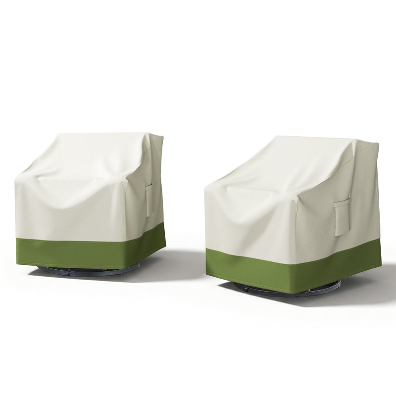 Housse pour meuble d'extérieur 2 pièces en tissu Oxford 600D de haute qualité avec poignées 2 pièces, Blanc