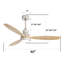 Ventilateur de plafond d'intérieur à profil bas de 52 pouces à DEL avec ensemble d'éclairage et télécommande pour le salon-121082839-121082840-121082842