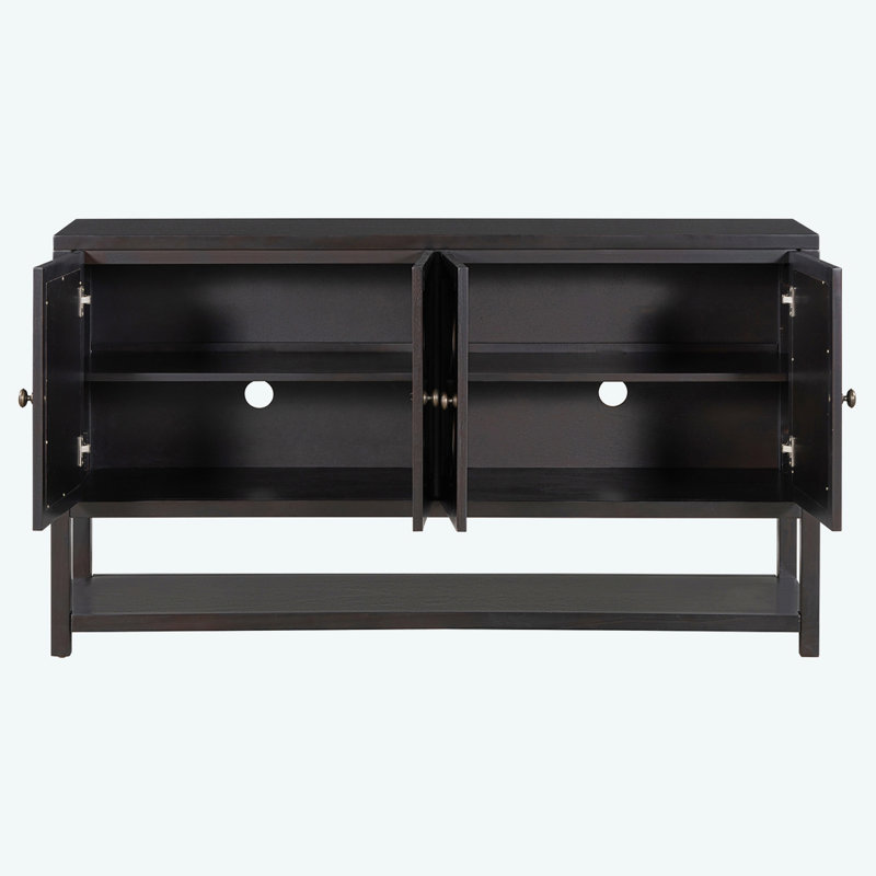 Sideboard,Buffet table,Dining cabinet,Office credenza with open shelf, Espresso