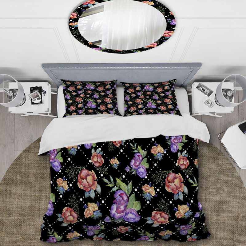 Mauve Bouquet Flowers - Ensemble de housse de couette Cabin & Lodge, Housse de couette pour très grand lit et 2 très