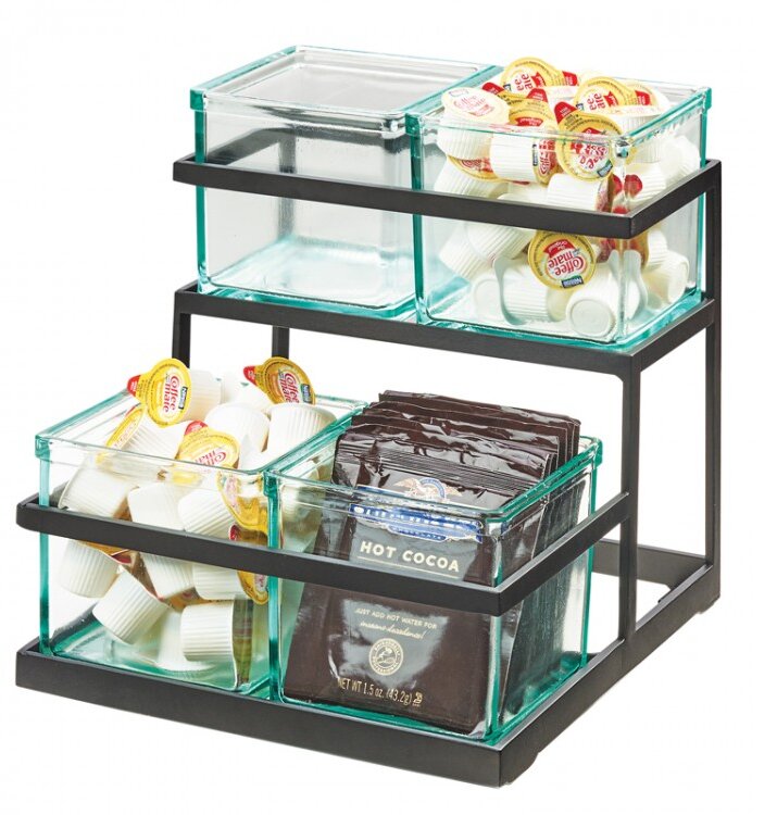 6-Compartment, 3-Tier Condiment Storage, Countertop Organizer, 13L x  6.25W x 15.25H