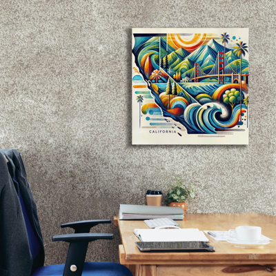 «California Abstract» par Rey Klimt, art mural sur toile
