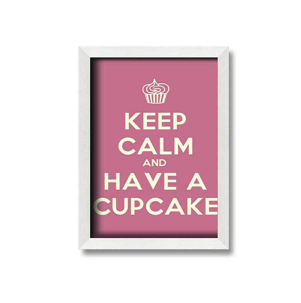 Perkinsville Kitchen Zitat Keep Calm Cupcake Pink Gerahmter Druck Wandkunst